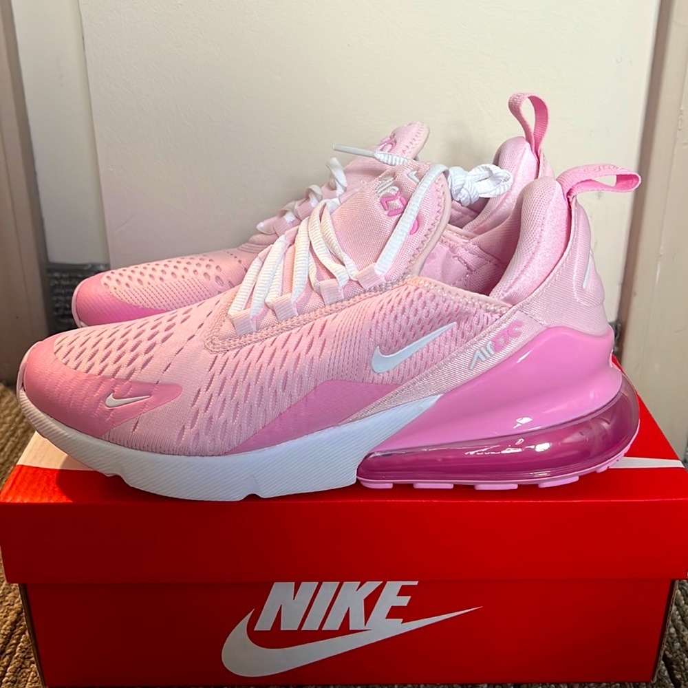 New Nike Air Max 270 GS Shoes 7Y Womens Size 8.5 Sneakers Pink White CV9645-600